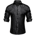 Men's Luxury Paisley Silk-Feel Button Down Shirt