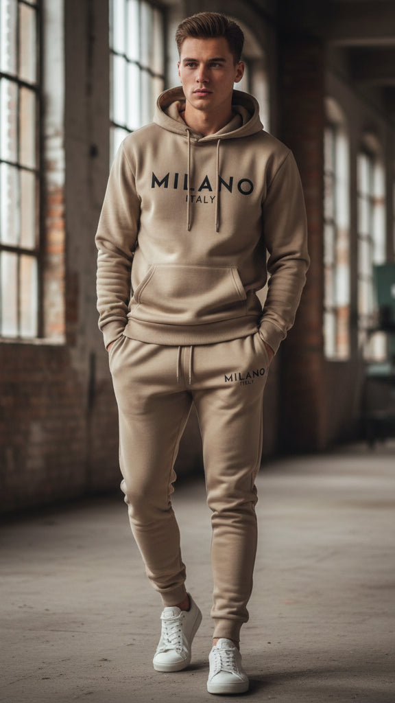 Men's Milano Printed Hoodie and Drawstring Sweatpants Set